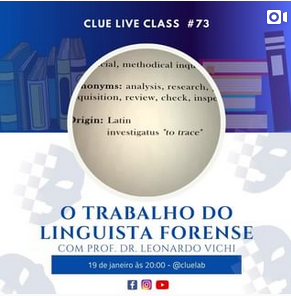 Read more about the article Live: O Trabalho do Linguista Forense