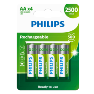 Pilha Philips recarregável AA 1.2V 2.500mAh
